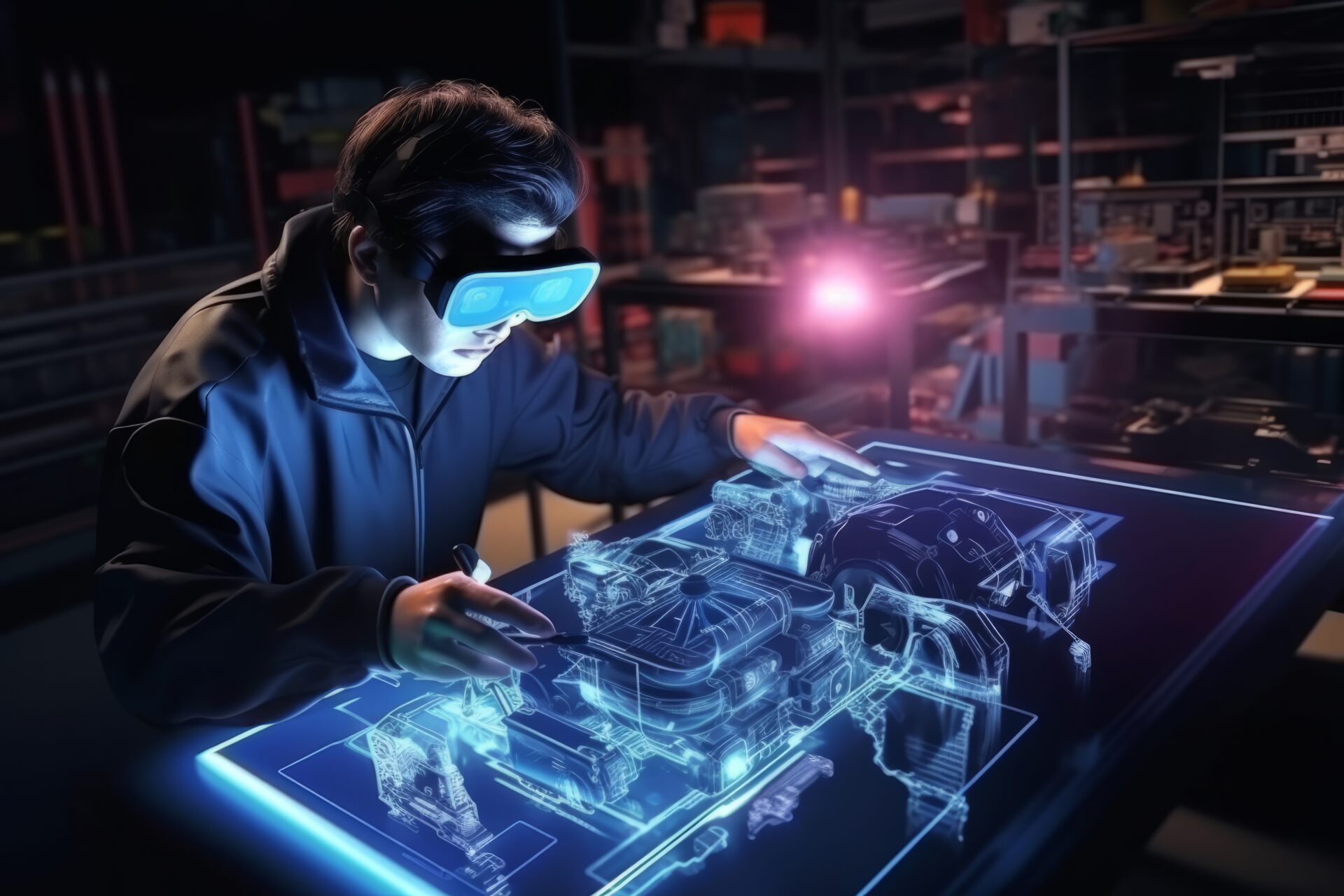 person using ar technology perform their occupation